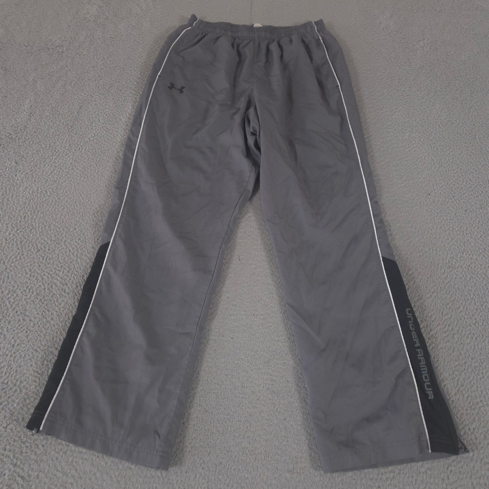 Under Armour Pants Mens Large Grey Bandito Woven Straight Leg Mesh Lined Track